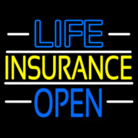 Life Insurance Open Block Neontábla