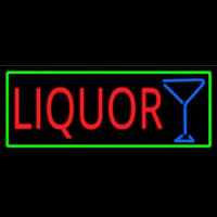Liquor And Martini Glass With Green Border Neontábla