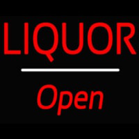 Liquor Open White Line Neontábla