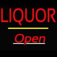 Liquor Open Yellow Line Neontábla