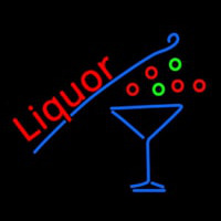 Liquor With Martini Glass Neontábla