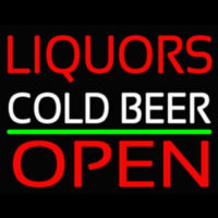 Liquors Cold Beer Open 1 Neontábla