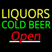 Liquors Cold Beer Open 2 Neontábla