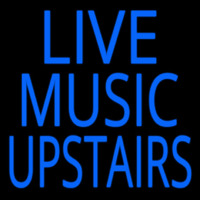 Live Music Upstairs Blue Neontábla