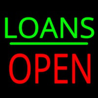Loans Block Open Green Line Neontábla