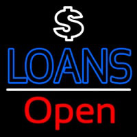 Loans With Dollar Logo Open Neontábla