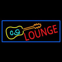 Lounge And Guitar With Blue Border Neontábla