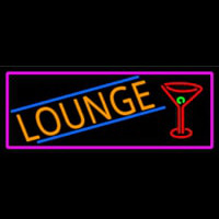 Lounge And Martini Glass With Pink Border Neontábla