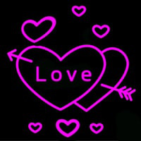 Love Heart Emblem Neontábla
