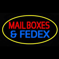 Mail Bo es And Fede  Oval Yellow Neontábla