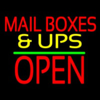 Mail Bo es And Ups Open Block Green Line Neontábla