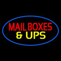Mail Bo es And Ups Oval Blue Neontábla