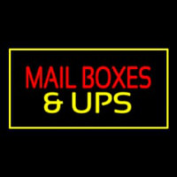 Mail Bo es And Ups Rectangle Yellow Neontábla