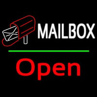 Mailbo  Red Logo With Open 2 Neontábla