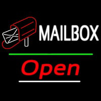 Mailbo  Red Logo With Open 3 Neontábla