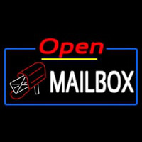 Mailbo  Red Logo With Open 4 Neontábla