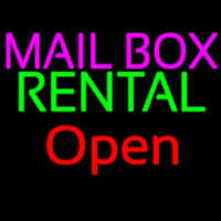 Mailbo  Rental Block Open Neontábla