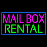 Mailbo  Rental Blue Rectangle Neontábla