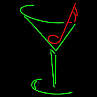 Martini Glass Musical Note Neontábla