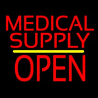 Medical Supply Block Open Yellow Line Neontábla