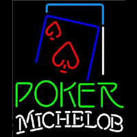 Michelob Green Poker Red Heart Beer Sign Neontábla