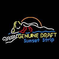 Miller Beach Girl Sunset Strip Beer Sign Neontábla