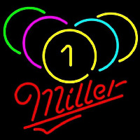 Miller Billiards Rack Pool Beer Sign Neontábla
