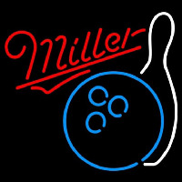 Miller Bowling Blue White Beer Sign Neontábla