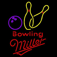 Miller Bowling Yellow Beer Sign Neontábla
