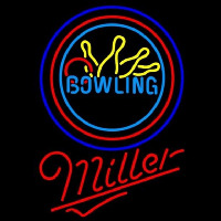 Miller Bowling Yellow Blue Beer Sign Neontábla