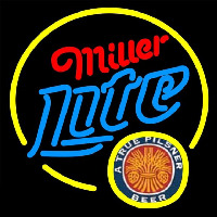 Miller Lite True Pilsner Circle Beer Sign Neontábla