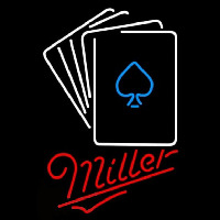 Miller Poker Cards Beer Sign Neontábla
