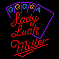 Miller Poker Lady Luck Series Beer Sign Neontábla