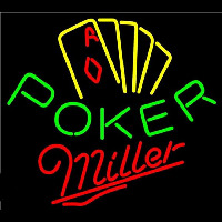 Miller Poker Yellow Beer Sign Neontábla