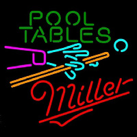 Miller Pool Tables Billiards Beer Sign Neontábla