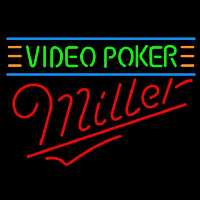 Miller Video Poker Beer Sign Neontábla