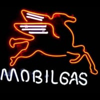 Mobil Gas & Oil Sör Kocsma Neontábla