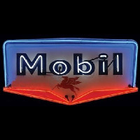 Mobil Gasoline Neontábla