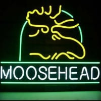 Moosehead Lager Maine Moose Sör Kocsma Nyitva Neontábla