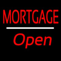 Mortgage Open White Line Neontábla