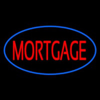 Mortgage Oval Blue Neontábla