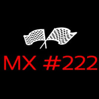 Motocross Number With Flags Neontábla