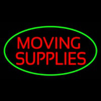 Moving Supplies Oval Green Neontábla