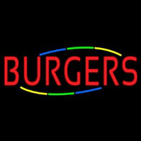 Multi Colored Burgers Neontábla