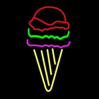 Multi Colored Ice Cream Cone Logo Neontábla