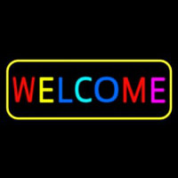 Multi Colored Welcome Bar With Yellow Border Neontábla