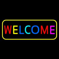Multi Colored Welcome Bar With Yellow Border Neontábla
