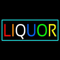 Multicolors Liquor With Turquoise Border Neontábla