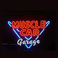 Muscle Car Garage Bolt Nyitva Neontábla
