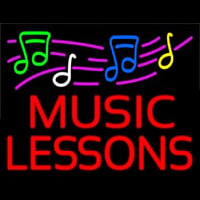 Music Lessons With Logo Neontábla